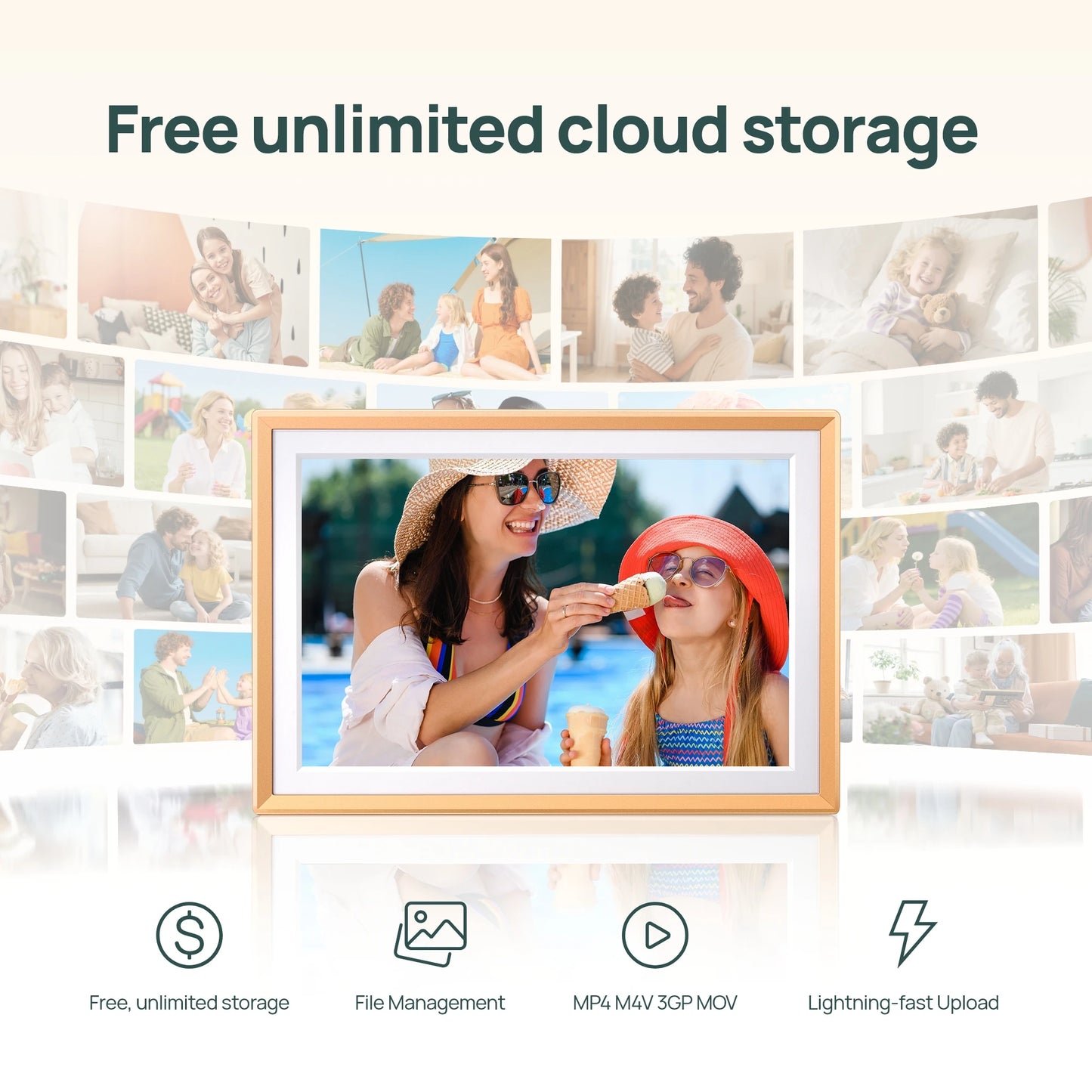 ARZOPA 14 Inch WiFi Digital Photo Frame IPS HD Touch Screen Unlimited Free Cloud Storage Remote Photo Video Share Family Gift