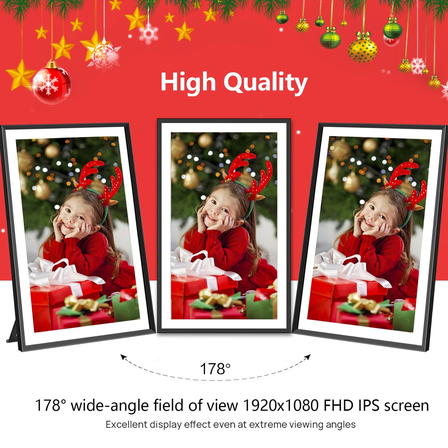 32GB SSA 15.6 Inch Smart WiFi Digital Photo Frame 1920x1080 FHD LCD Touch Screen,Best Christmas gift for friends and family