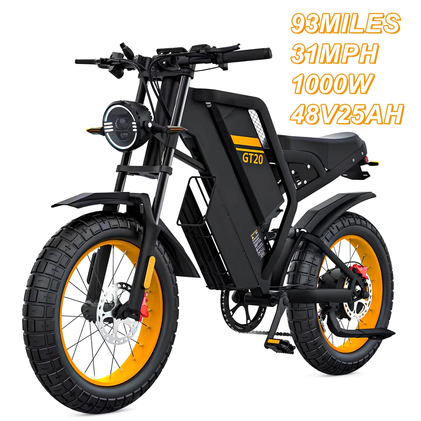 GT20 Electric Bike With Fat Tire And Removable Battery