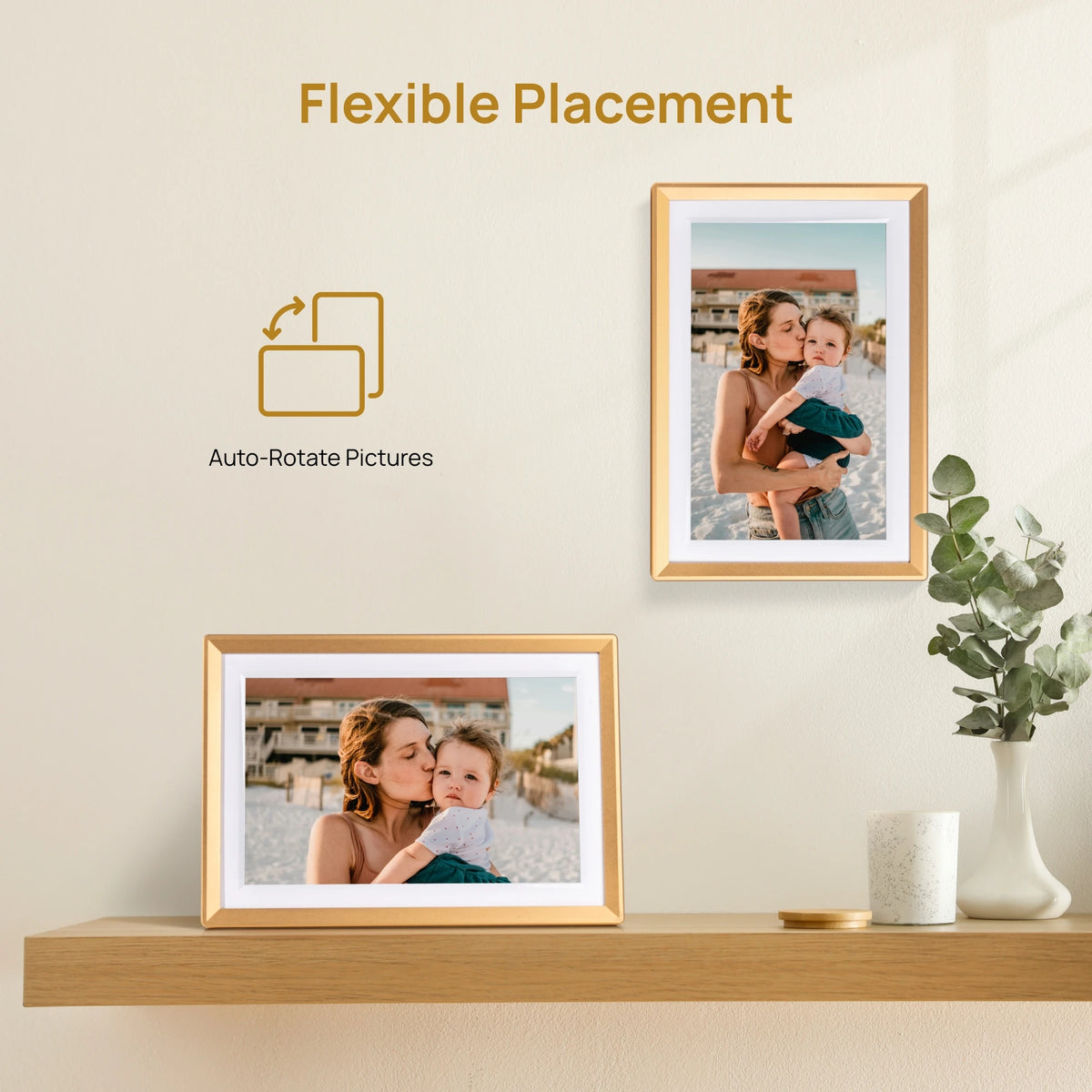 ARZOPA Metal Digital Picture Frame WiFi 10.1" HD IPS Touch Screen Smart Photo Frame Unlimited Photos Videos,Perfect Gifts family