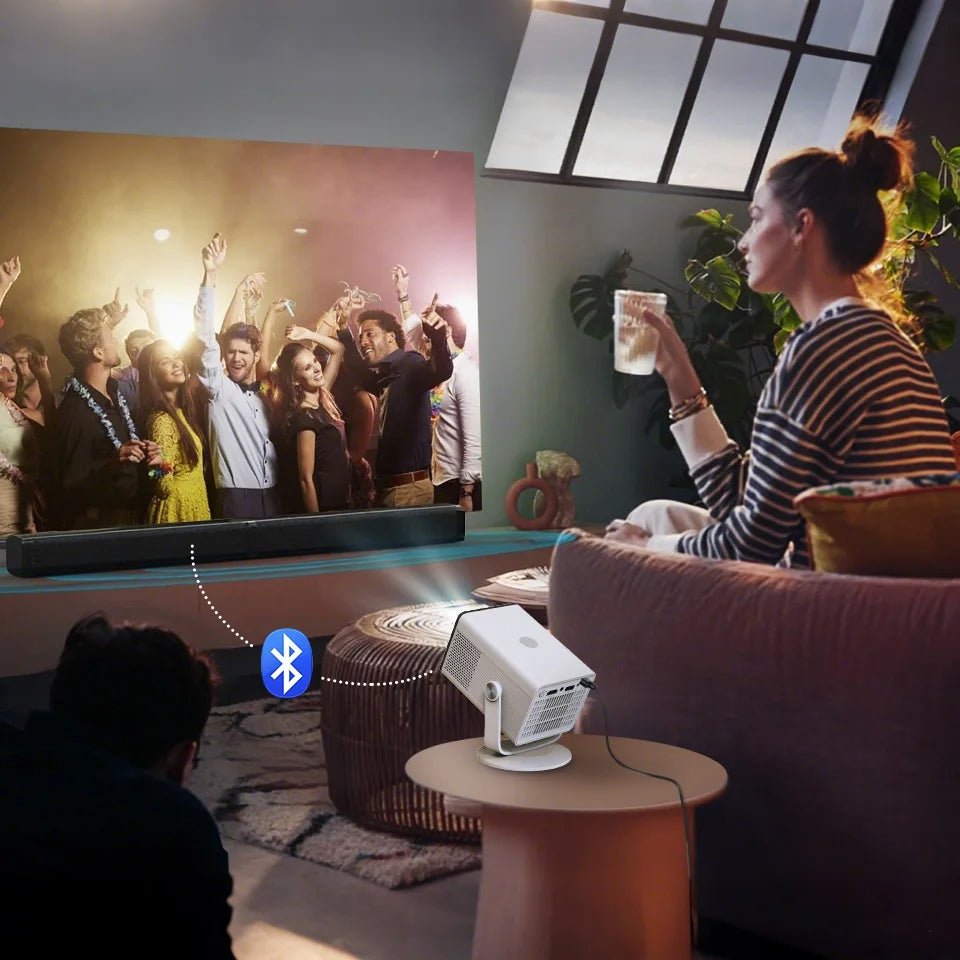 HP Projector MC400 HD 1280*720P Android 14 Allwinner H726 Dual Wifi6 BT5.4 Home Cinema Projetor Outdoor Portable Projectors