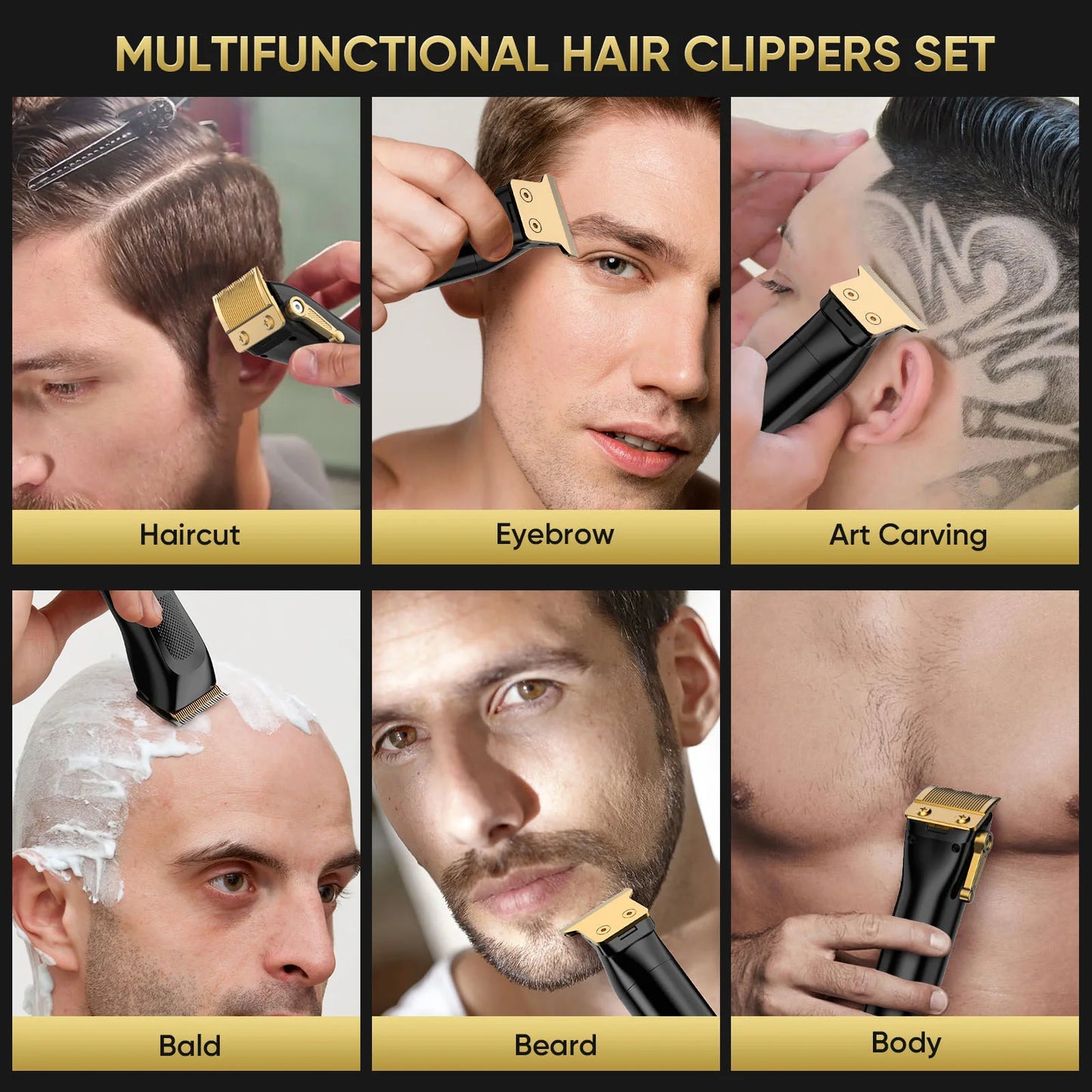 SEJOY Professional Hair Clippers for Men Cordless Clippers and Trimmers Grooming Set Haircut Machine for Family