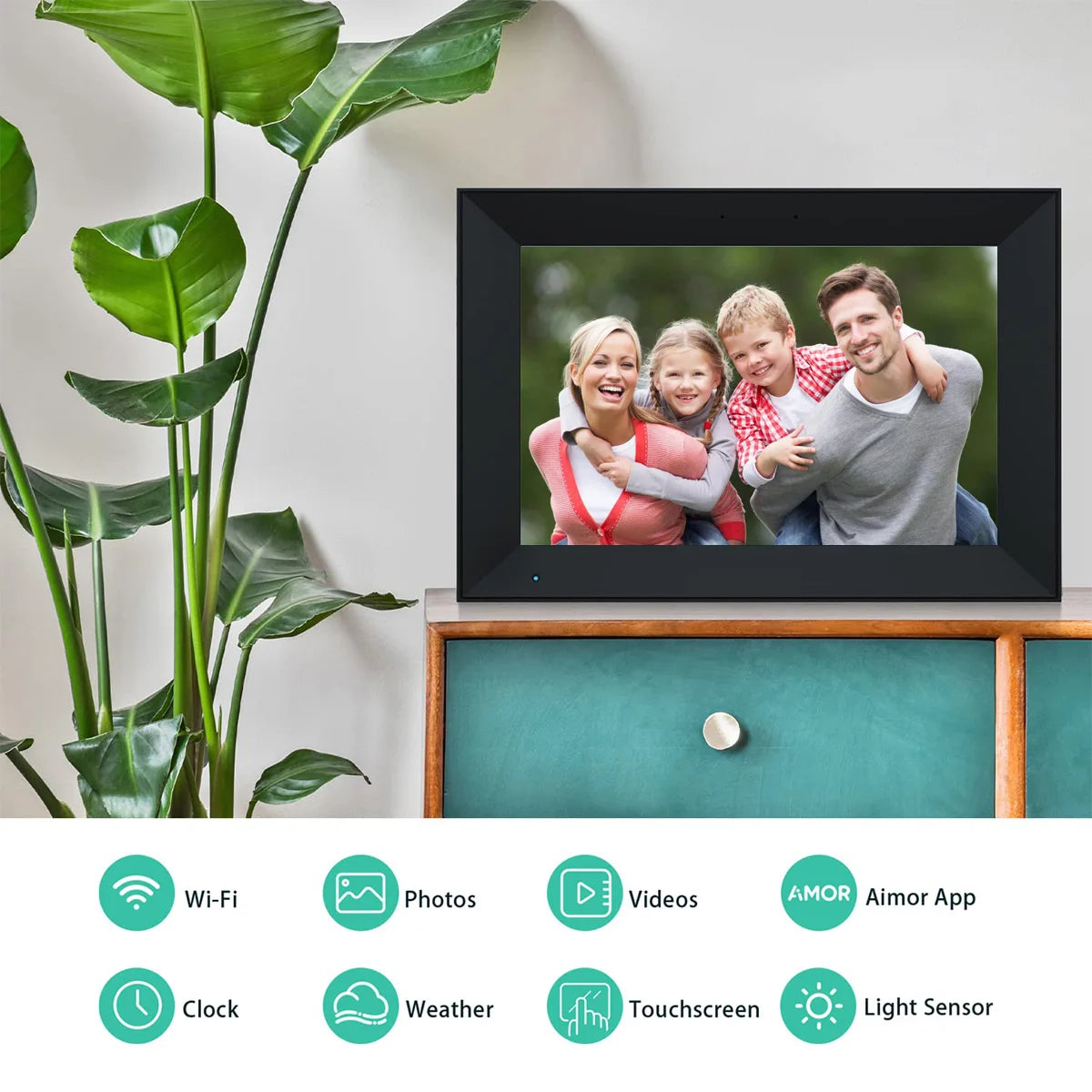 2025 PF1006 Digital Picture Frame 10.1 Inch 32GB Storage Smart WiFi digital photo frame with 1280x800 IPS HD Touch Screen Wall