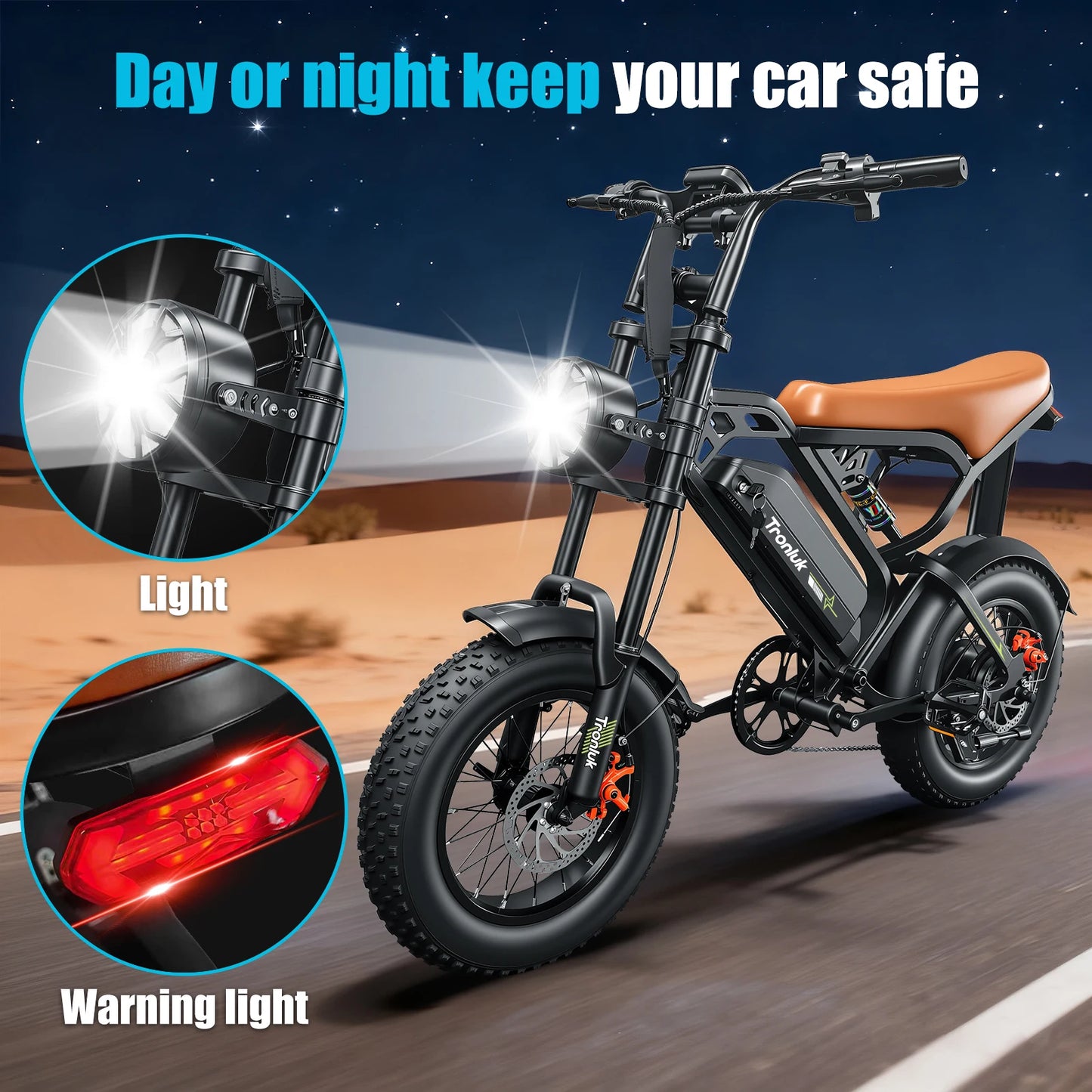 GT600 1000W Fat Tire Electric Mountain Bike For Adults