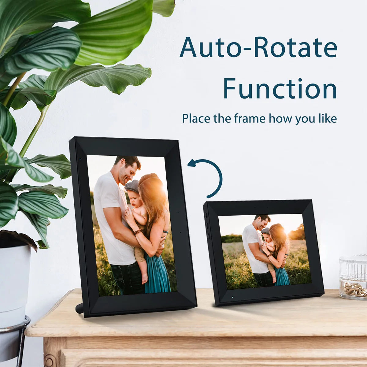 2025 PF1006 Digital Picture Frame 10.1 Inch 32GB Storage Smart WiFi digital photo frame with 1280x800 IPS HD Touch Screen Wall