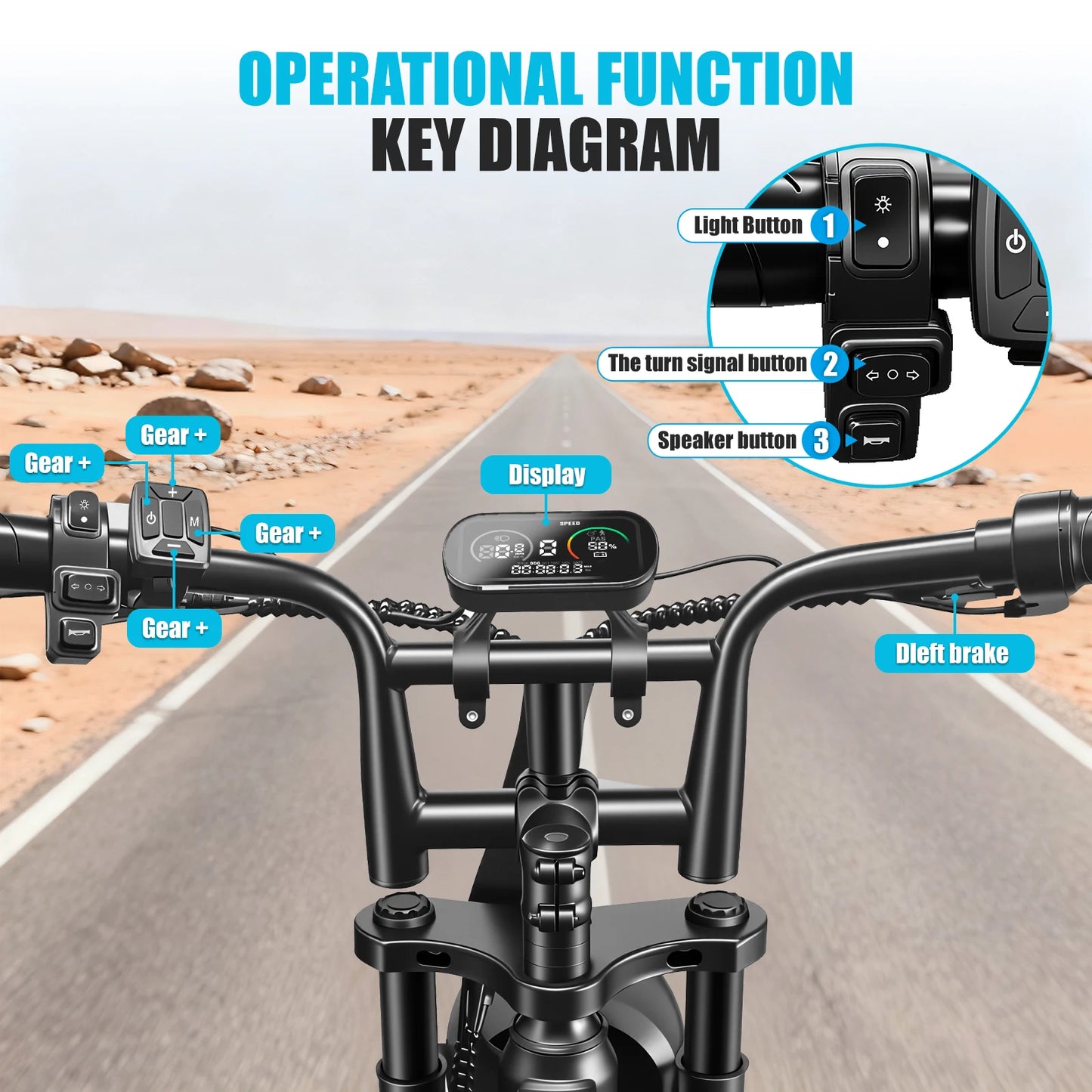 GT600 1000W Fat Tire Electric Mountain Bike For Adults