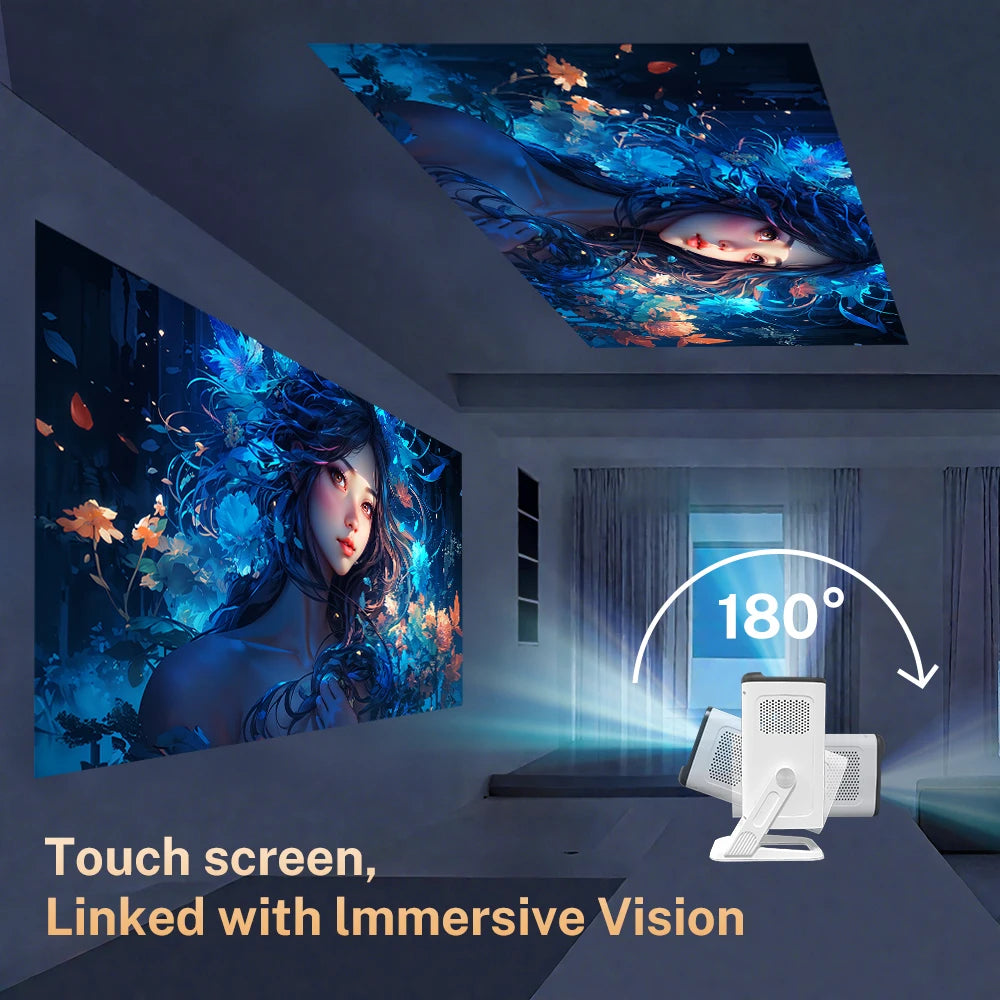 LynCast 4K Portable Proyector 1280P 400ANSI Movie Projector Compatible with TV Stick/Smartphone/HDMI/USB for Bedroom/ Outdoor Ca
