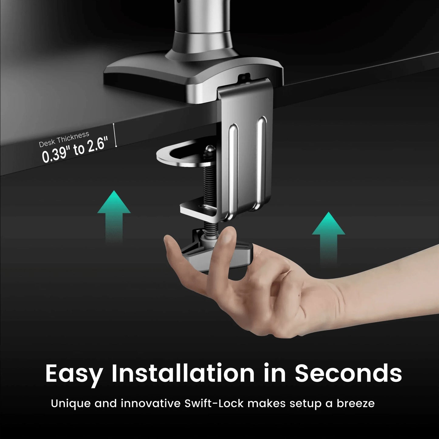 Nearhub MS-001 Monitor Arm Single Arm,Flexible Adjustment 180° Swivel, 360°Rotation Effortless Installation Monitor Arm