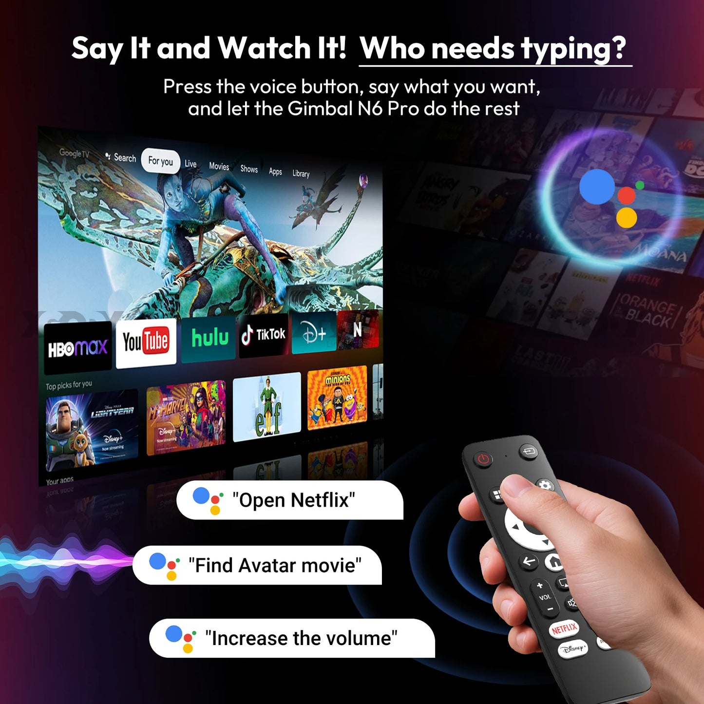 XGODY Projector N6/N6 Pro Netflix Officially 4K Voice Control Smart Android TV Whale OS 8/32GB ROM for Movie Home Theater