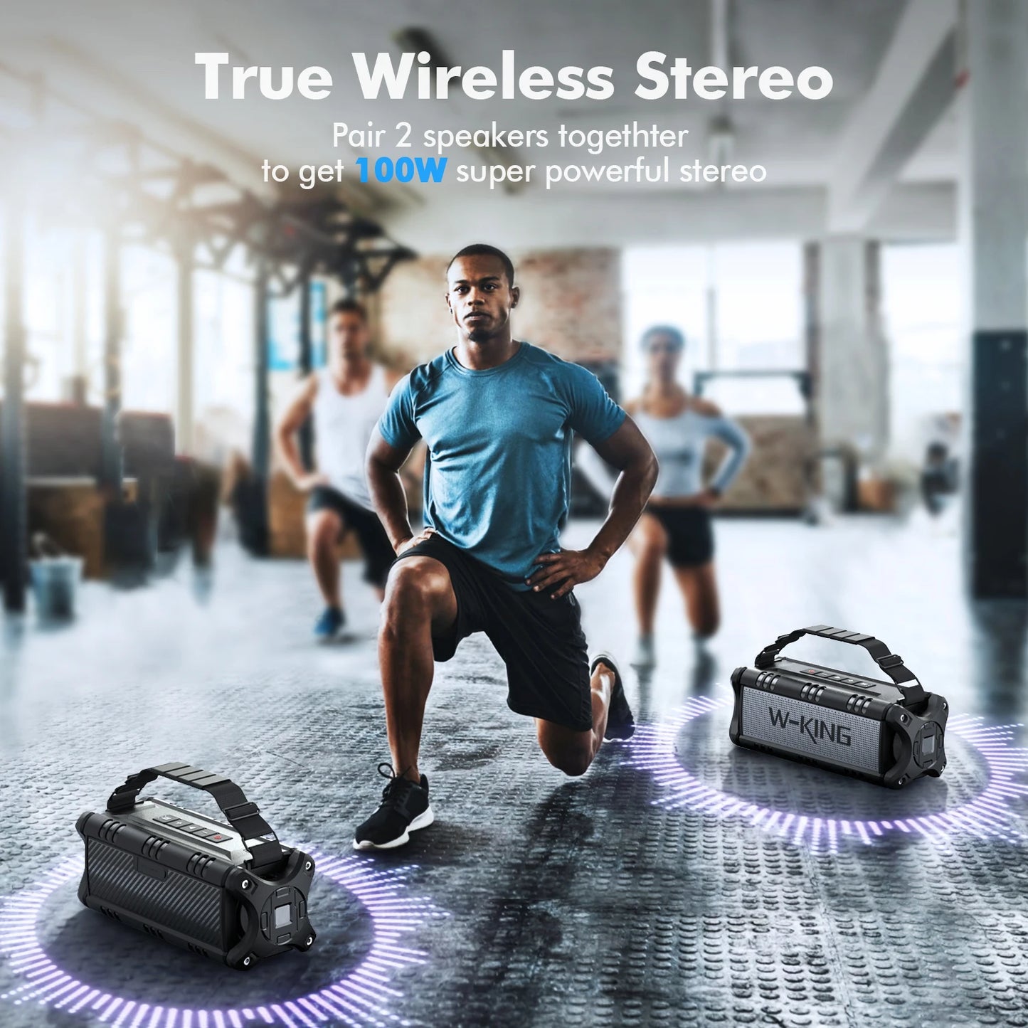 W-KING Bluetooth Speaker, 90W Peak 50W RMS Powerful Bluetooth Speaker Loud IPX6 Waterproof, Large Outdoor Portable Speaker