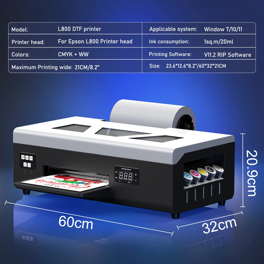Colorsun A4 DTF Printer For Epson L805 Impressora A4 DTF Printing Machine Direct to Film T-shirt Printers For T-Shirt Hoodies