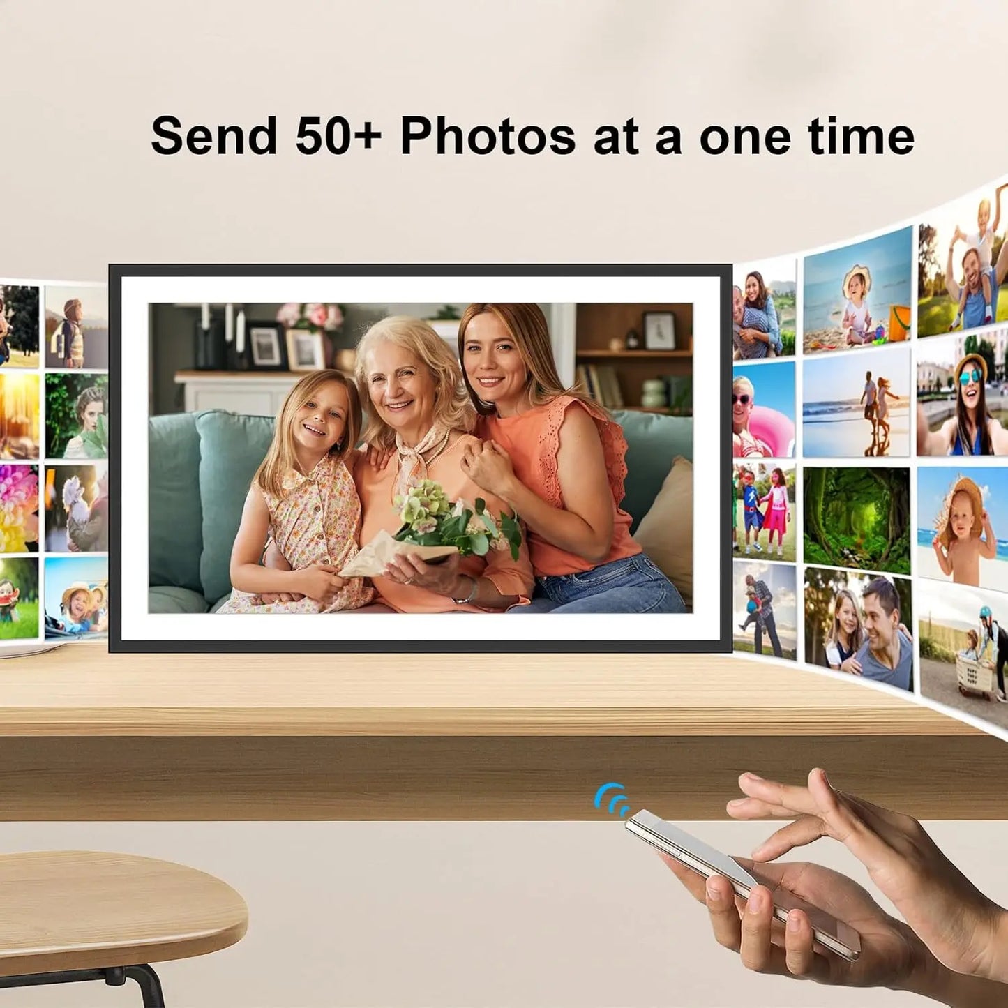 SSA 32GB 15.6 Inch WiFi Digital Photo Frame 1920x1080 FHD LCD Touch Screen,Best Christmas gift for friends and family