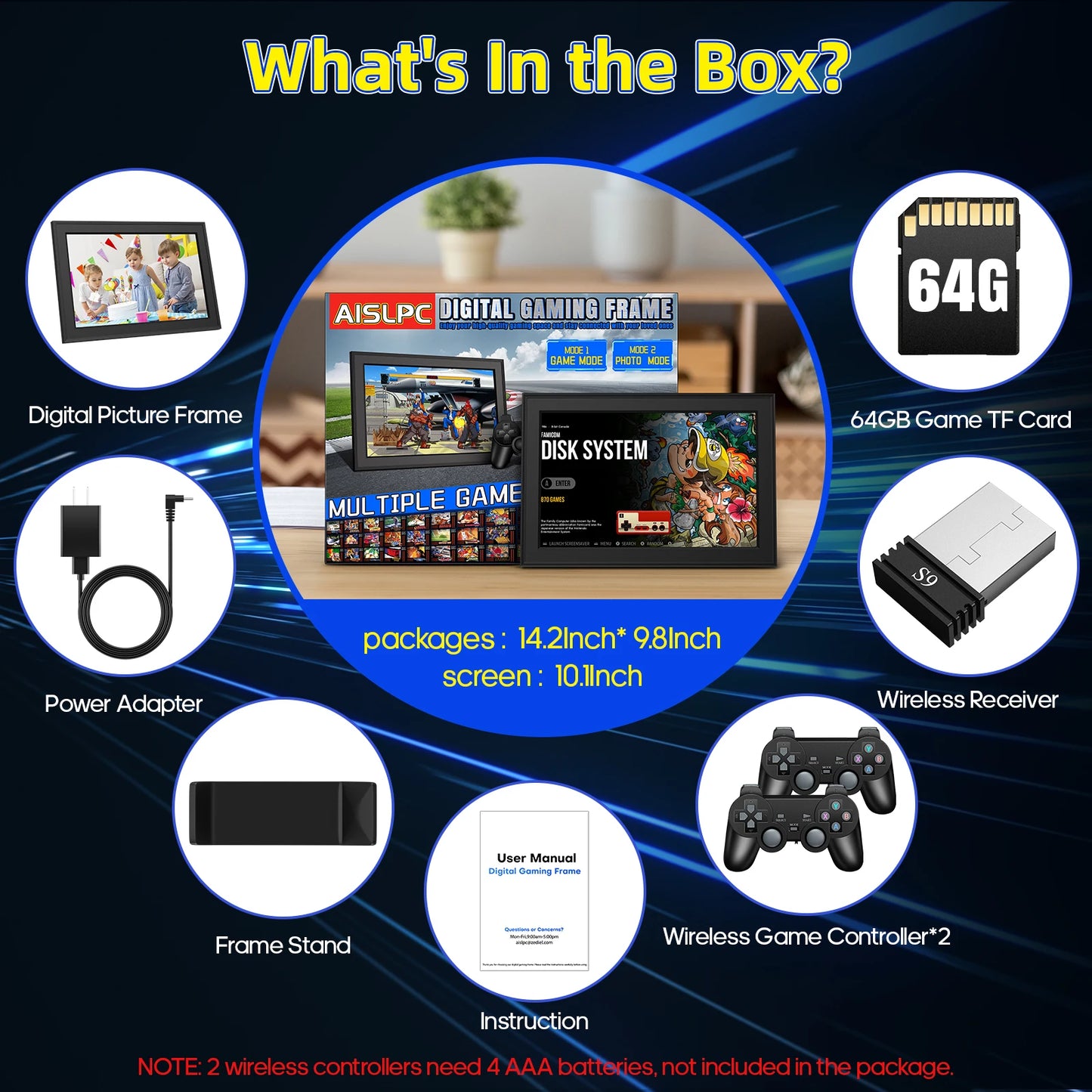 Brightness WiFi Digital Picture Frame With 2K HD Emulator Console