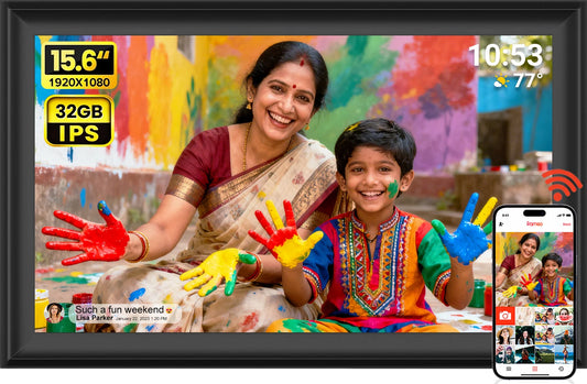Frameo 15.6 Inch Large Digital Photo Frame, Digital Picture Frame WiFi, IPS HD Touch Screen, 32GB Storage