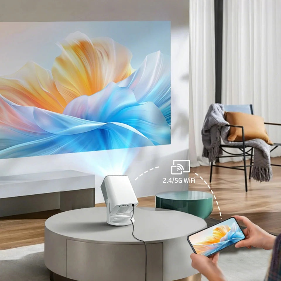 HP Projector MC425 1080P FHD Android 14 Dual Wifi6 Allwinner H726 BT5.4 1920*1080P Home Cinema Beamer Outdoor Portable Projetor