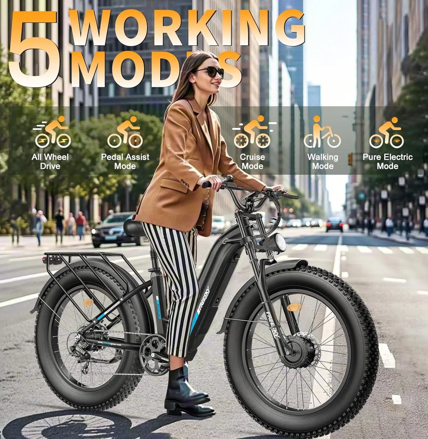 All Terrain Electric Bike 3500W Dual Motor For Adults