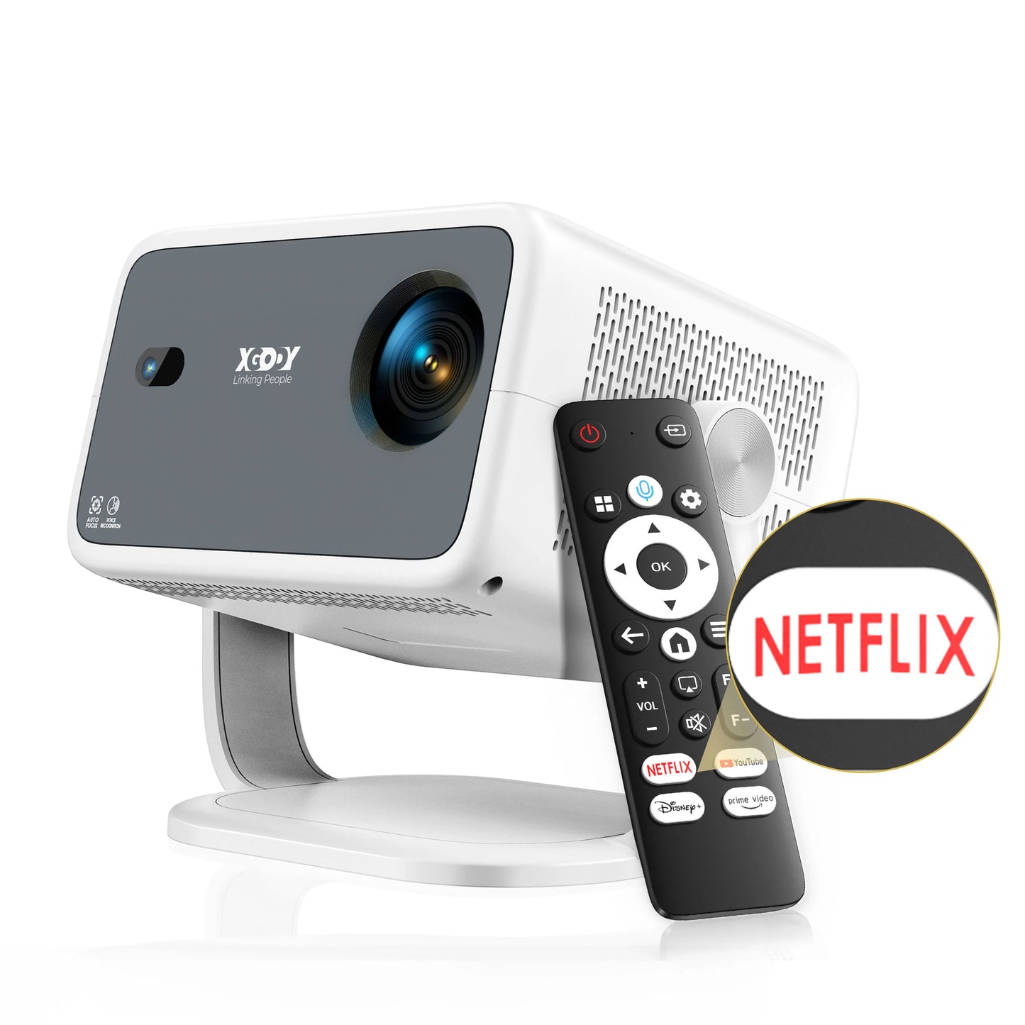 XGODY N6 Pro Netflix Officially 4K Projector 695 Ansi Voice Control Android TV Whale OS 8/32GB ROM Outdoor Movie Home Theater