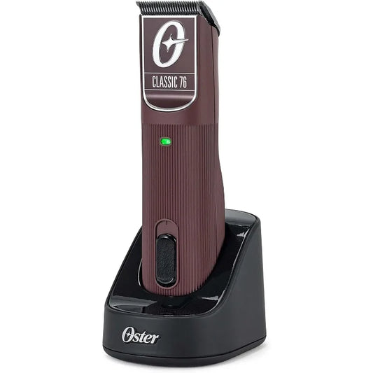 Oster Professional Cordless Hair Clippers, Classic 76 for Barbers and Hair Cutting with Detachable Blade, Burgundy