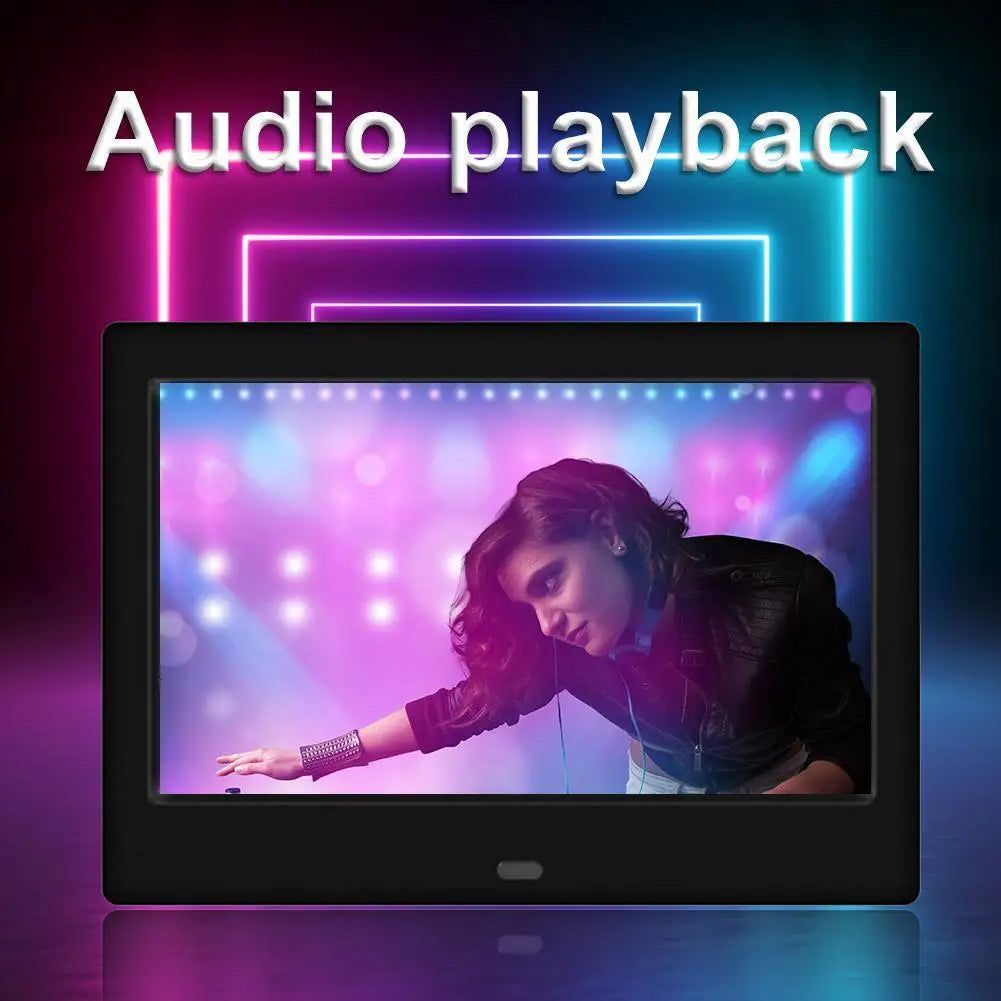 7inch HD LED Digital Photo Frame Clock Calendar Video Player Support USB/MMC/SD/MS Card 800*480 MP3 MP4 Movie Player for Friends