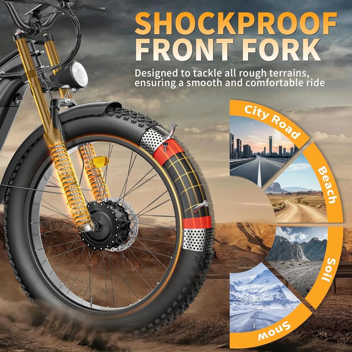 All Terrain Electric Bike 3500W Dual Motor For Adults