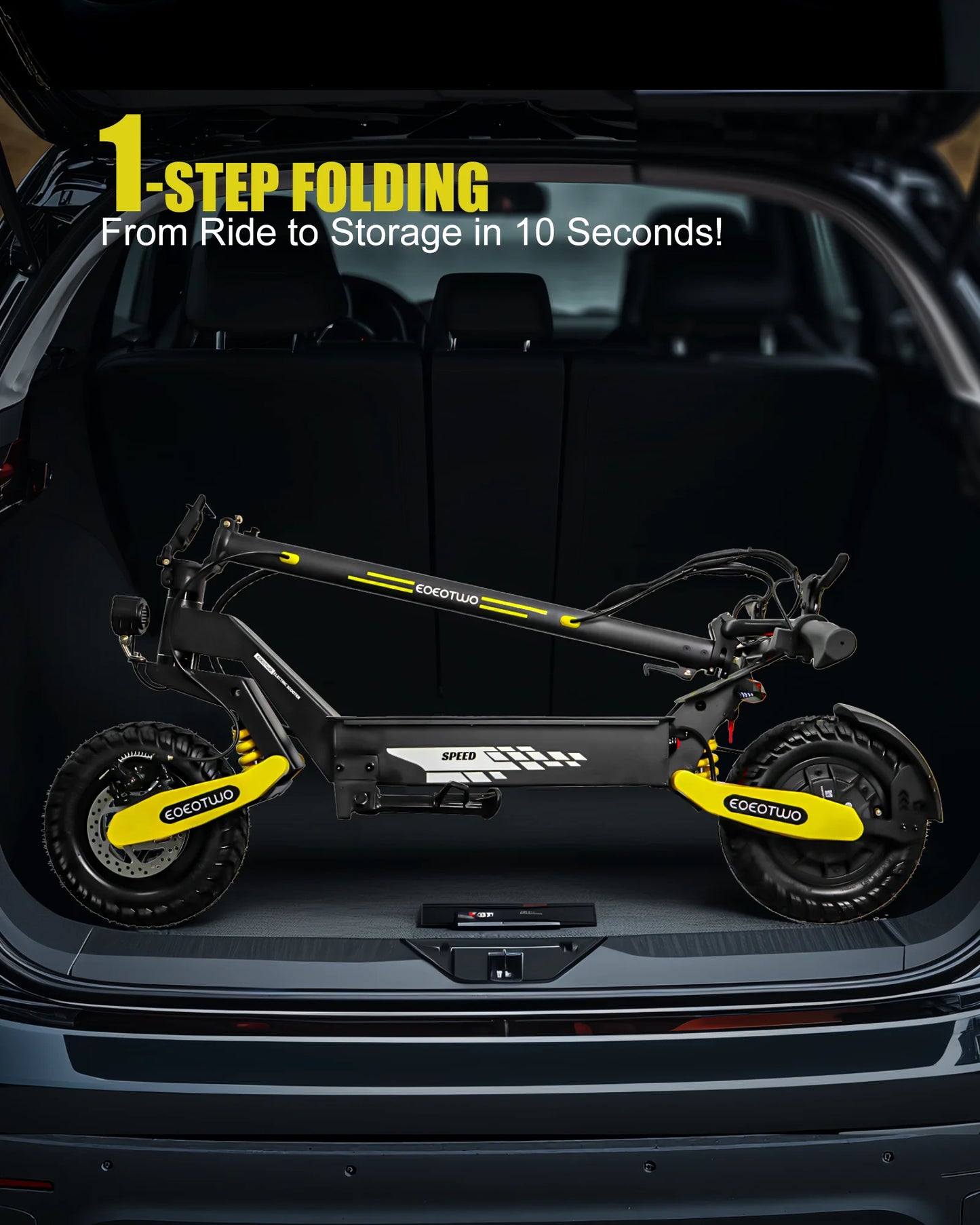 EOEOTWO GT06 Electric Scooter Adults 1200W Motor 48V13/23AH Lithium Battery 28MPH E Scooters Dual Suspensions + 1 Year Warranty