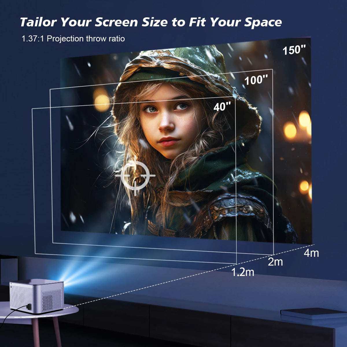 Magcubic HY350 Projector Android 11 4K 1080P 580ANSI Wifi6 Voice Control Allwinner H713 Electronic Focus BT5.0 Home Projetor