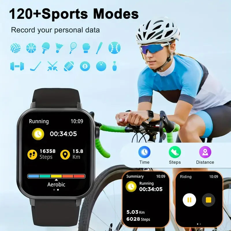 LAXASFIT 2025 New Waterproof Smart Watch Bluetooth Call Women Men Watch Voice Assistant 100+Sports Smartwatch For Android IOS
