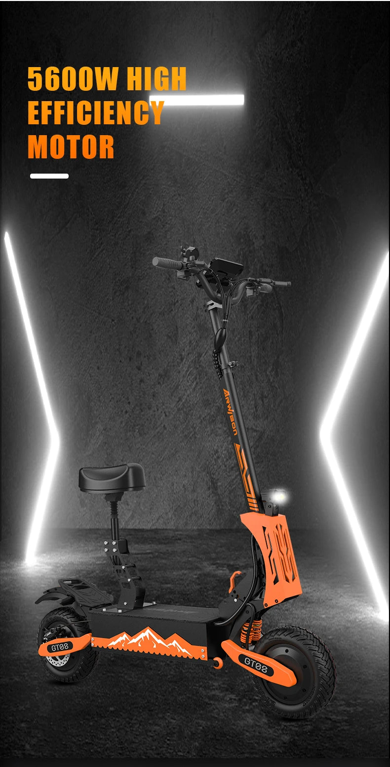 Arwibon Dual Motor Electric Scooter Folding With Seat