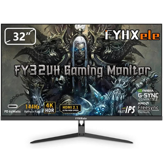 FYHXele 4K 144Hz IPS Gaming Monitor HDR400 FreeSync