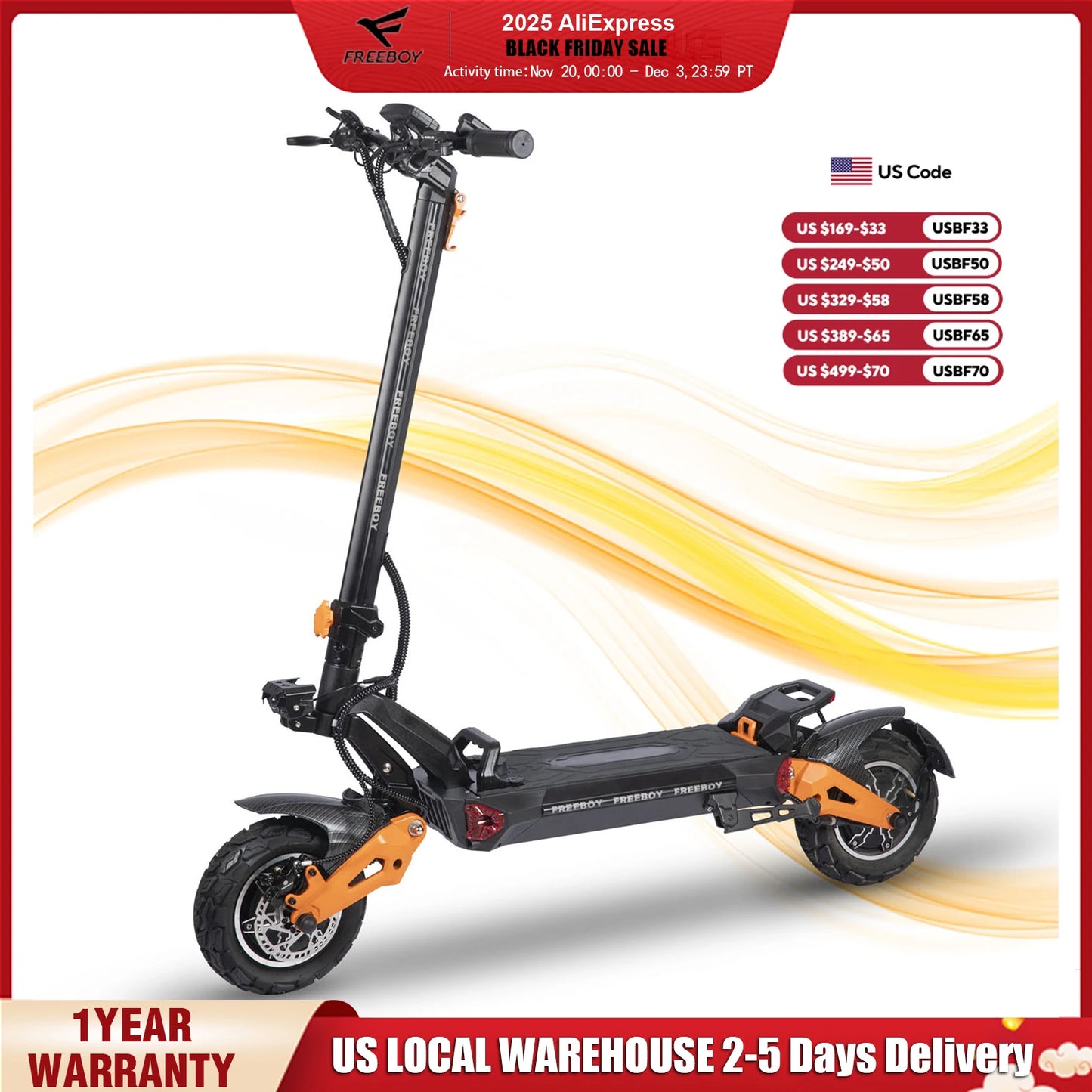 6000W Fast Electric Scooter for Adult,Daul Motor 50mph,60V 30Ah,11'' Off Road Tires,55miles Range,Sport Folding eScooter