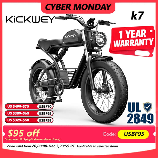 Kickwey K7 Electric Bike 1500W 48V Fat Tire Mountain