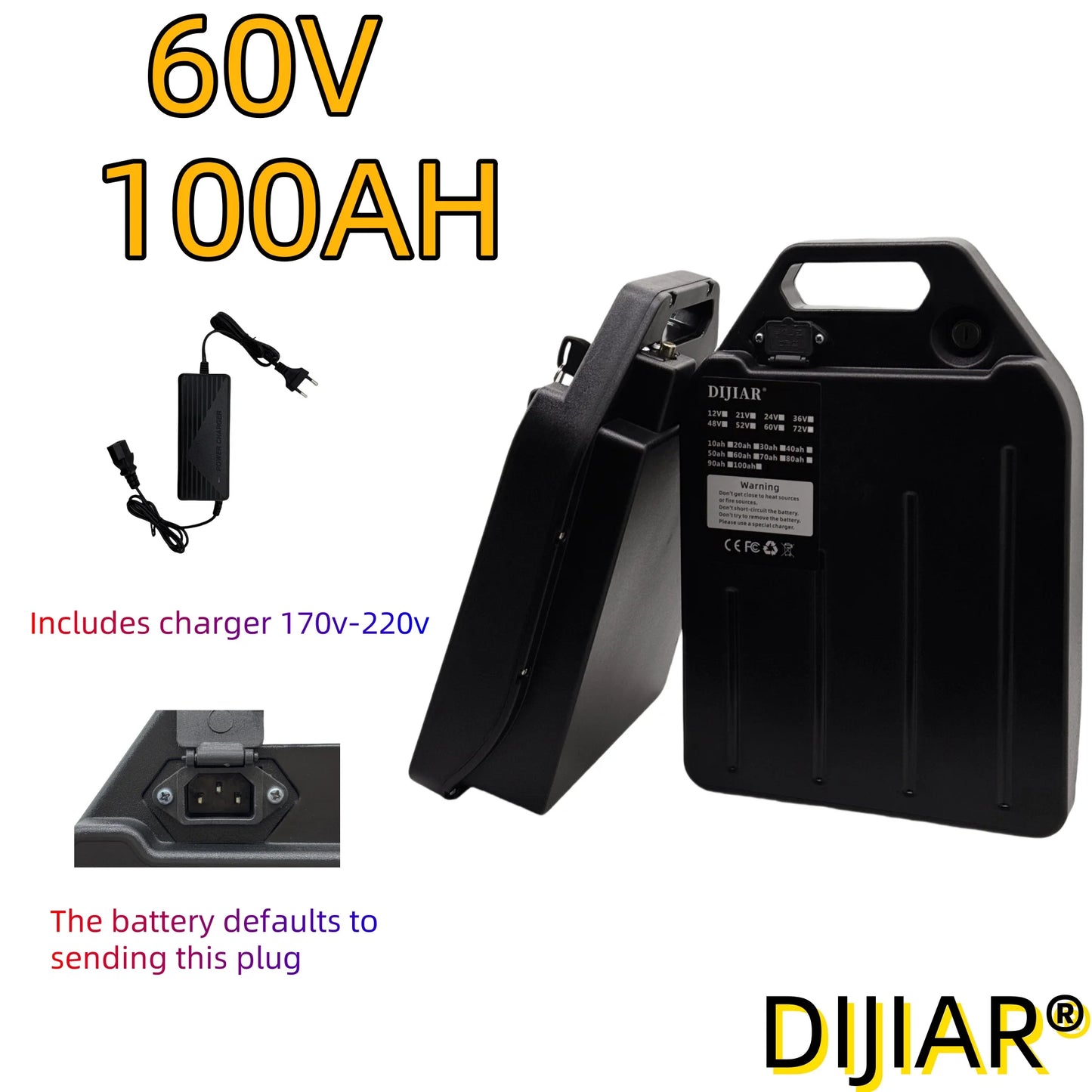 18650 60V lithium-ion battery, in stock, 20AH-100AH application 250W~3000W suitable for Harley folding Citycoco electric scooter