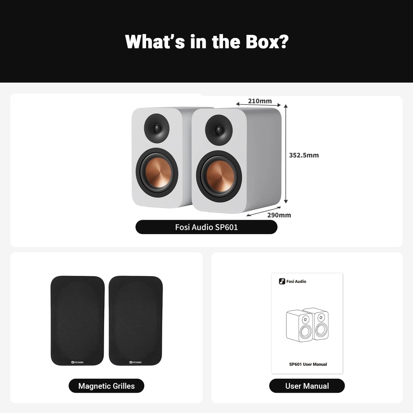 Fosi Audio SP601 Passive Bookshelf Speaker Wooden 160W Studio Monitor Speakers For TV Computer Desktop Hifi Home Theater