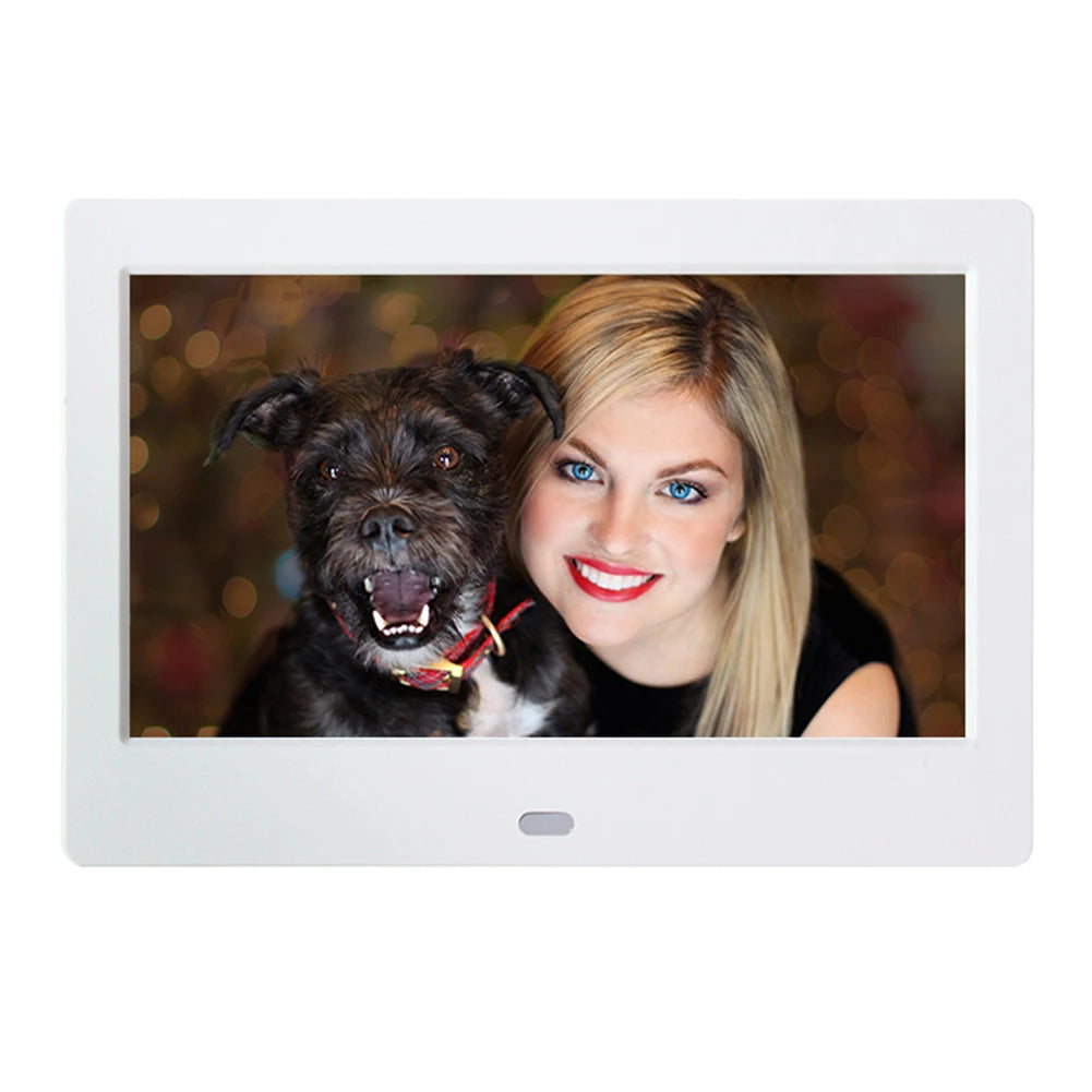 7inch HD LED Digital Photo Frame Clock Calendar Video Player Support USB/MMC/SD/MS Card 800*480 MP3 MP4 Movie Player for Friends
