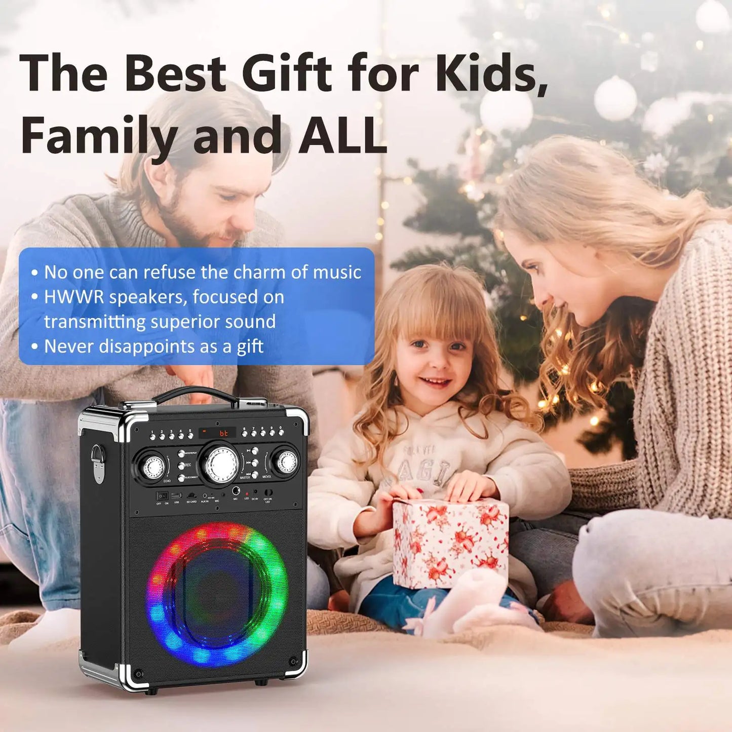 S8-T Kara Ok with 3 Microphones, Portable Bluetooth 5.3 Kara Ok Speaker, Suitable for Outdoor Activities, Parties and Parties