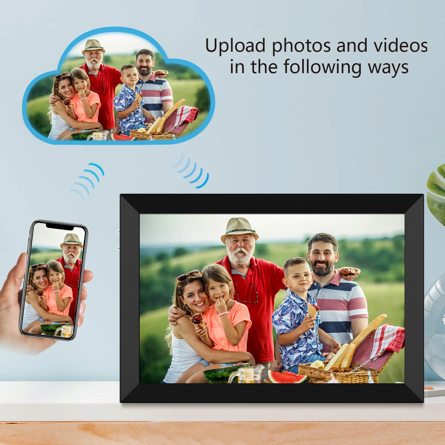 32GB 10.1 Inch Smart WiFi Digital Photo Frame 1280x800 IPS LCD Touch Screen,Best Christmas birthday gift for friends and family