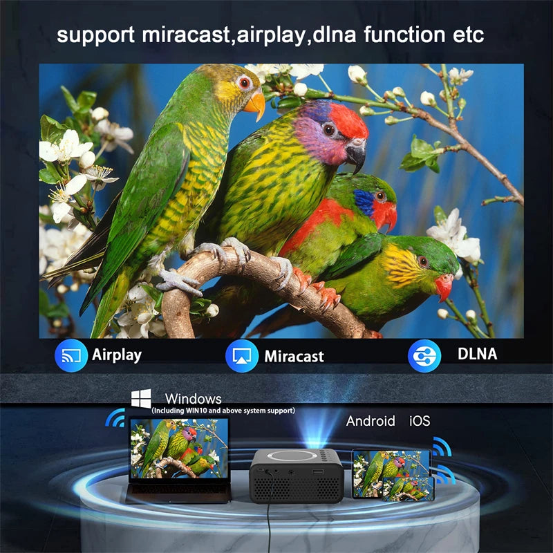 Halloween Gift New YT300 Entertainment Portable Projector 320*240P Wire&Wireless Screen Mirroring Home Gadgets Mini Projector