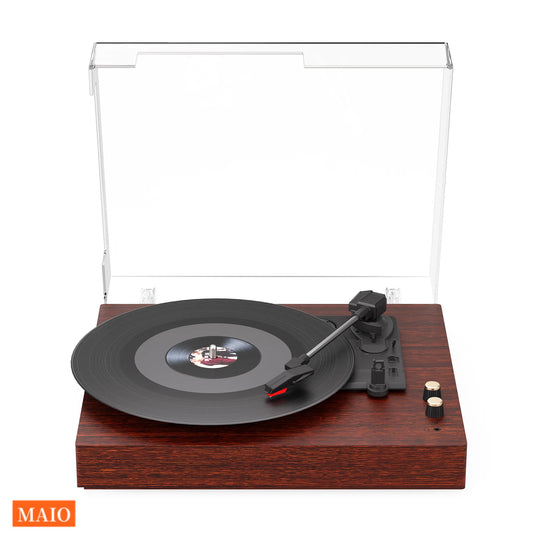 MAIO Record Player  Bluetooth Vintage Audio Turntables 3-Speed 33/45/78RPM Vinyl Spinner with Speakers, Headphone Jack, AUX-in