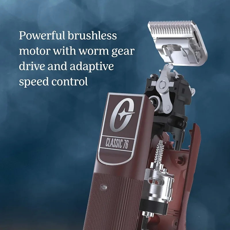 Oster Professional Cordless Hair Clippers, Classic 76 for Barbers and Hair Cutting with Detachable Blade, Burgundy