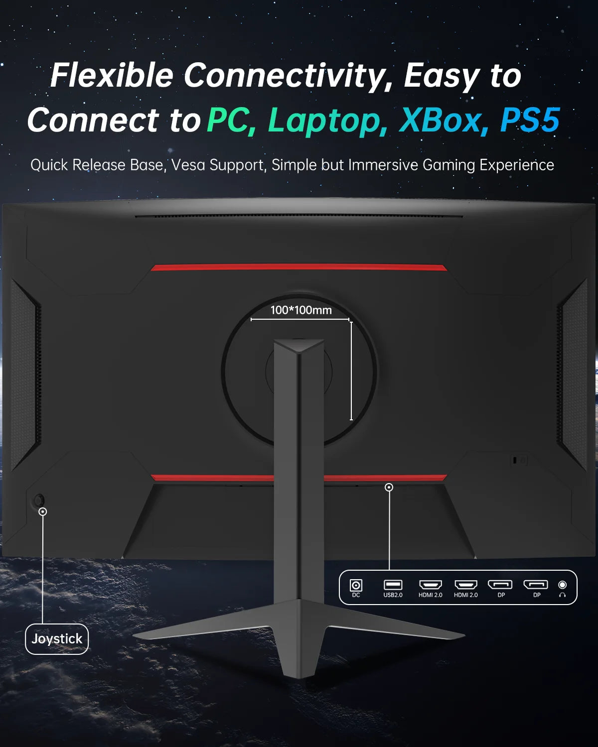 KTC Curved Gaming Monitor 2K QHD 180Hz HDR10 GSync