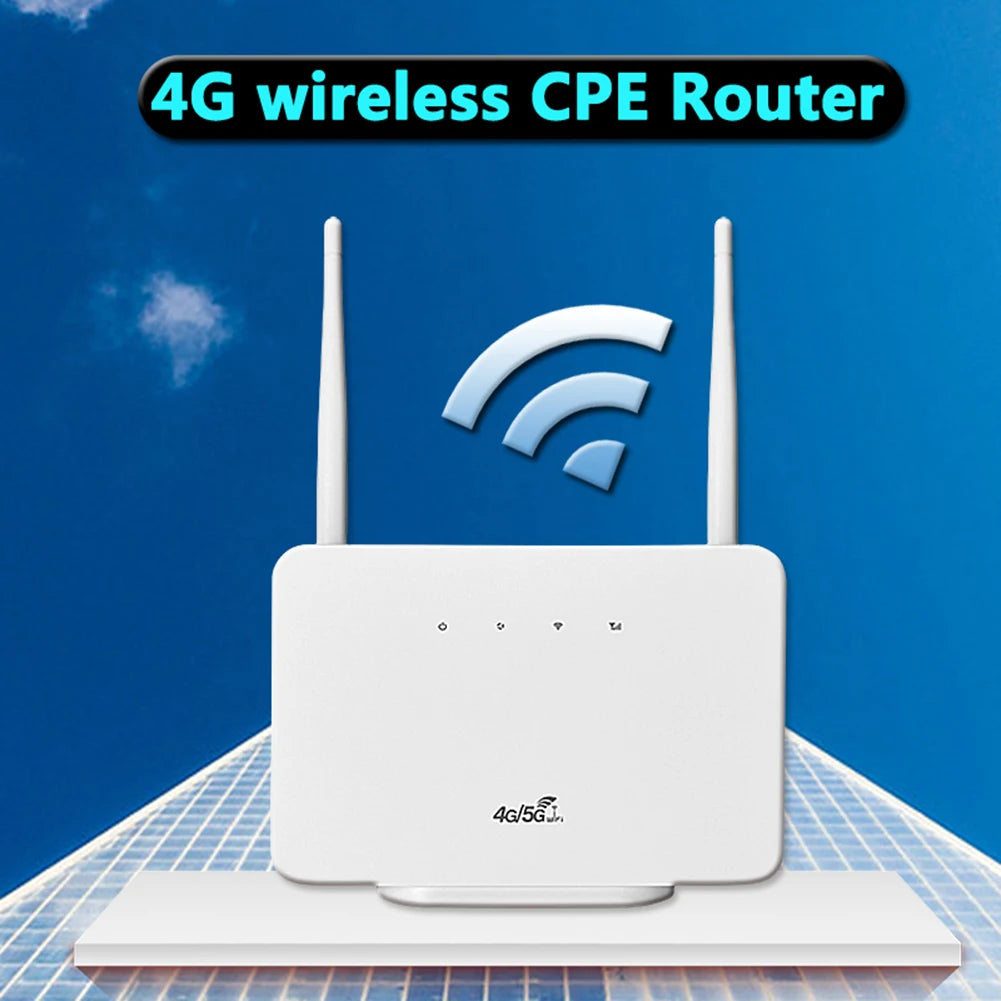 4G Wireless Router 300Mbps 4G LTE CPE Router Modem External Antenna with Sim Card Slot EU Plug for Home Travel Work