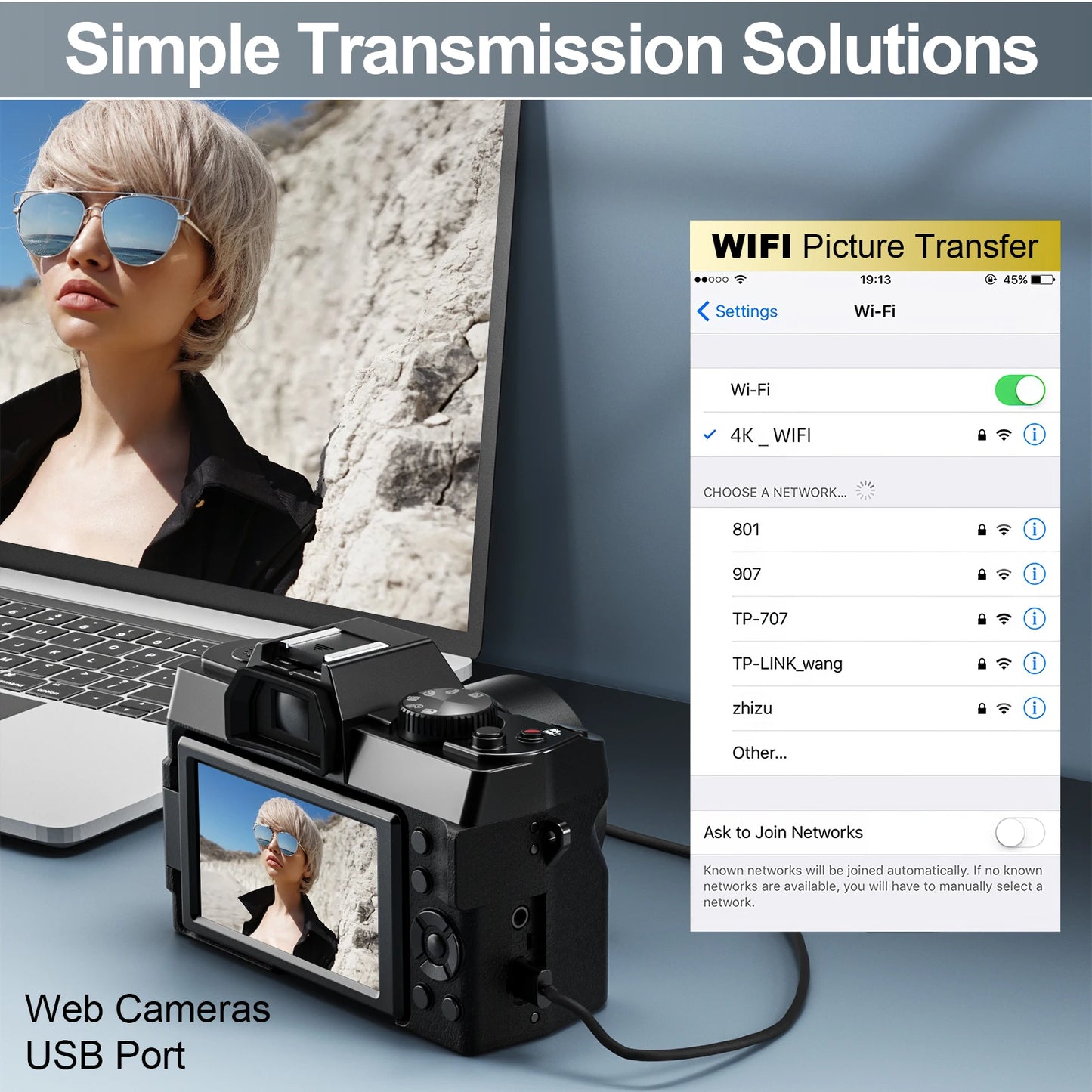 NBD 48MP Digital Cameras for Photography with WiFi & App Control,4K Autofocus Vlogging Camera , Anti-Shake,  Dual Batteries