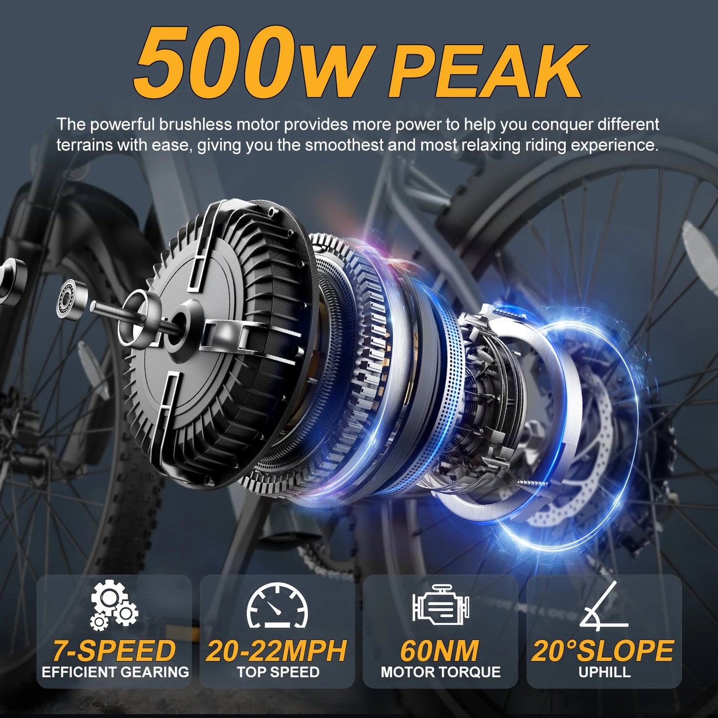 Local Warehouse ZL  L26-1 Adult Ebike Peak 500W Battery Commuter Electric Bicycle 26 Tire Front and rear shock absorbers