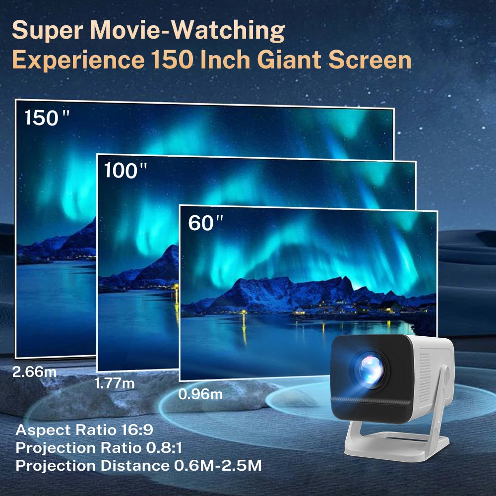 LynCast 4K Portable Proyector 1280P 400ANSI Movie Projector Compatible with TV Stick/Smartphone/HDMI/USB for Bedroom/ Outdoor Ca