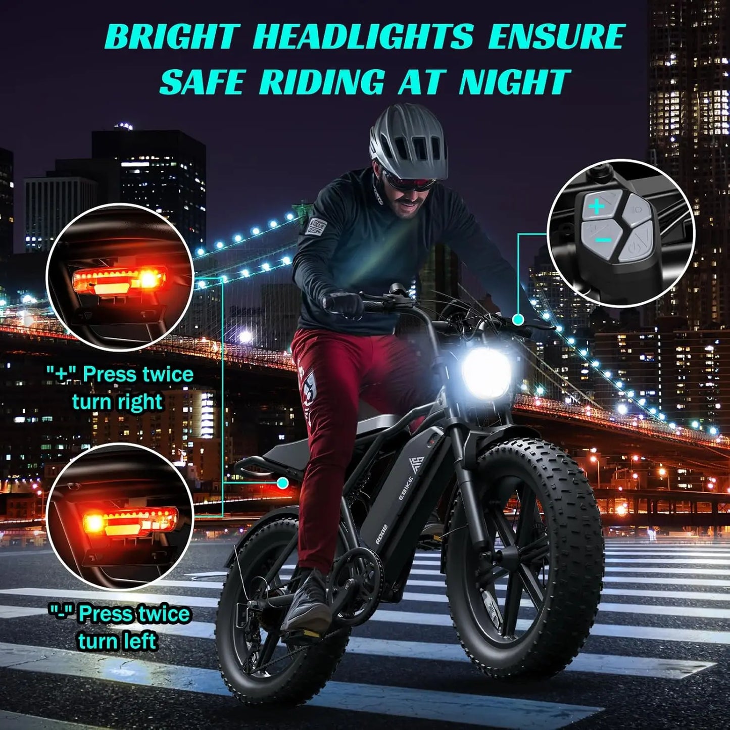 TST R002S 1500W Electric Fat Tire Mountain Bike All Terrain