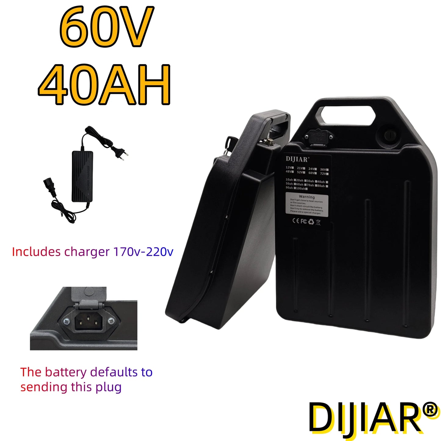 18650 60V lithium-ion battery, in stock, 20AH-100AH application 250W~3000W suitable for Harley folding Citycoco electric scooter