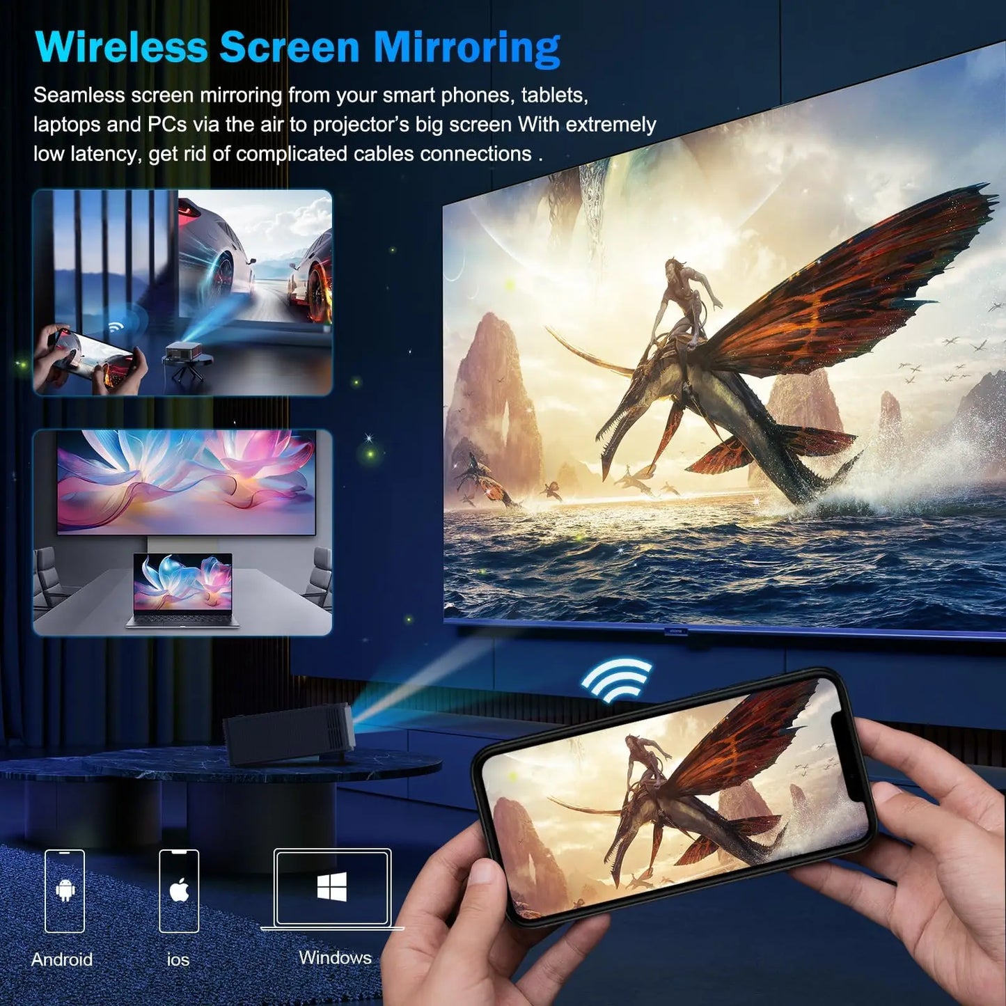 DESS 4K Auto Focus Smart Projector With Netflix TV