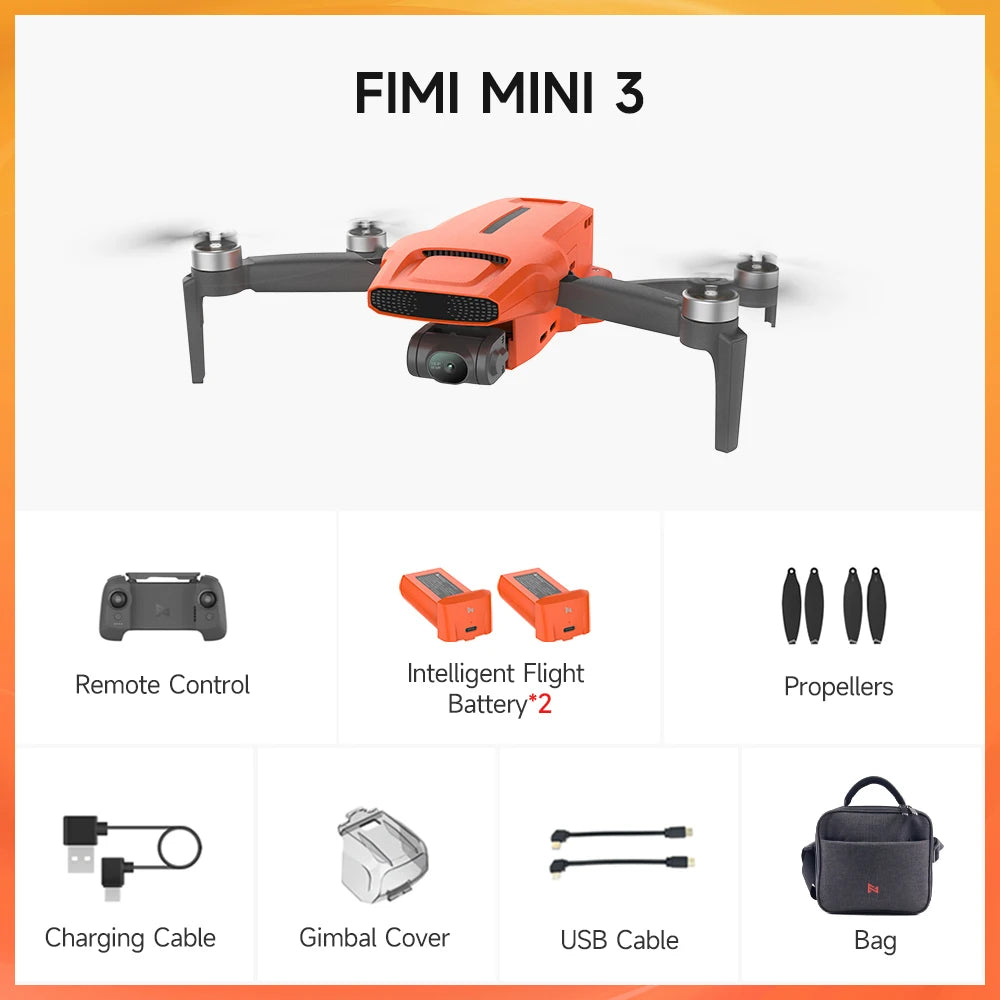 FIMI MINI 3 drone 48MP 4K 60fps HD Super Night Video 9km 3-axis Gimbal 249g Ultralight Smart tracking New Arrivals