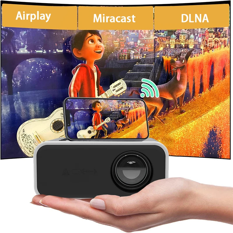 Halloween Gift New YT300 Entertainment Portable Projector 320*240P Wire&Wireless Screen Mirroring Home Gadgets Mini Projector