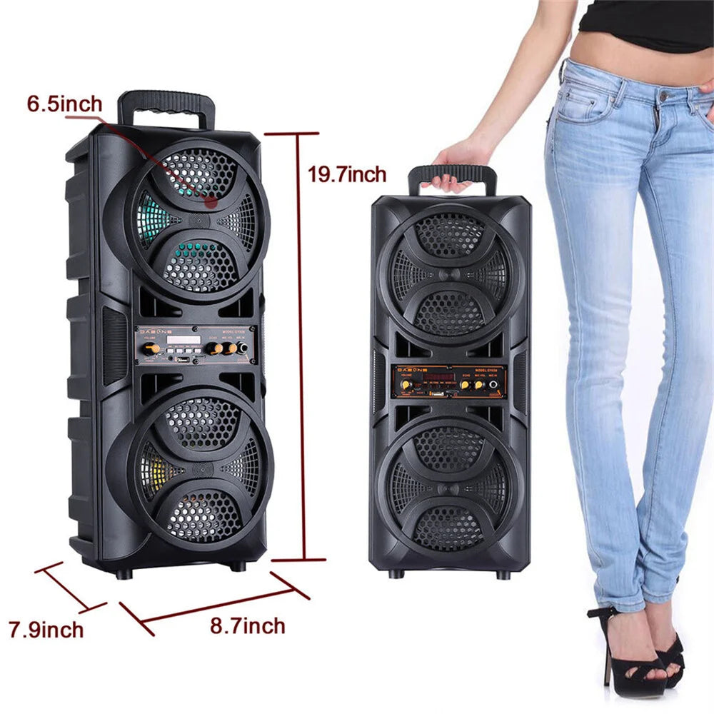 Portable 3000W Bluetooth Speaker Subwoofer Heavy Bass Sound System Party DJ karaoke Remote &MIC